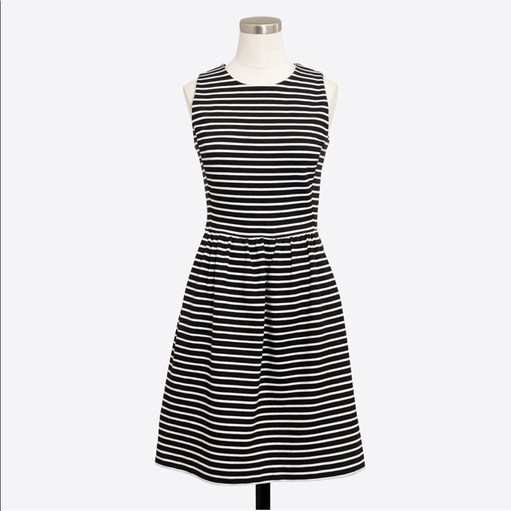 J. Crew Black and White Striped Dress